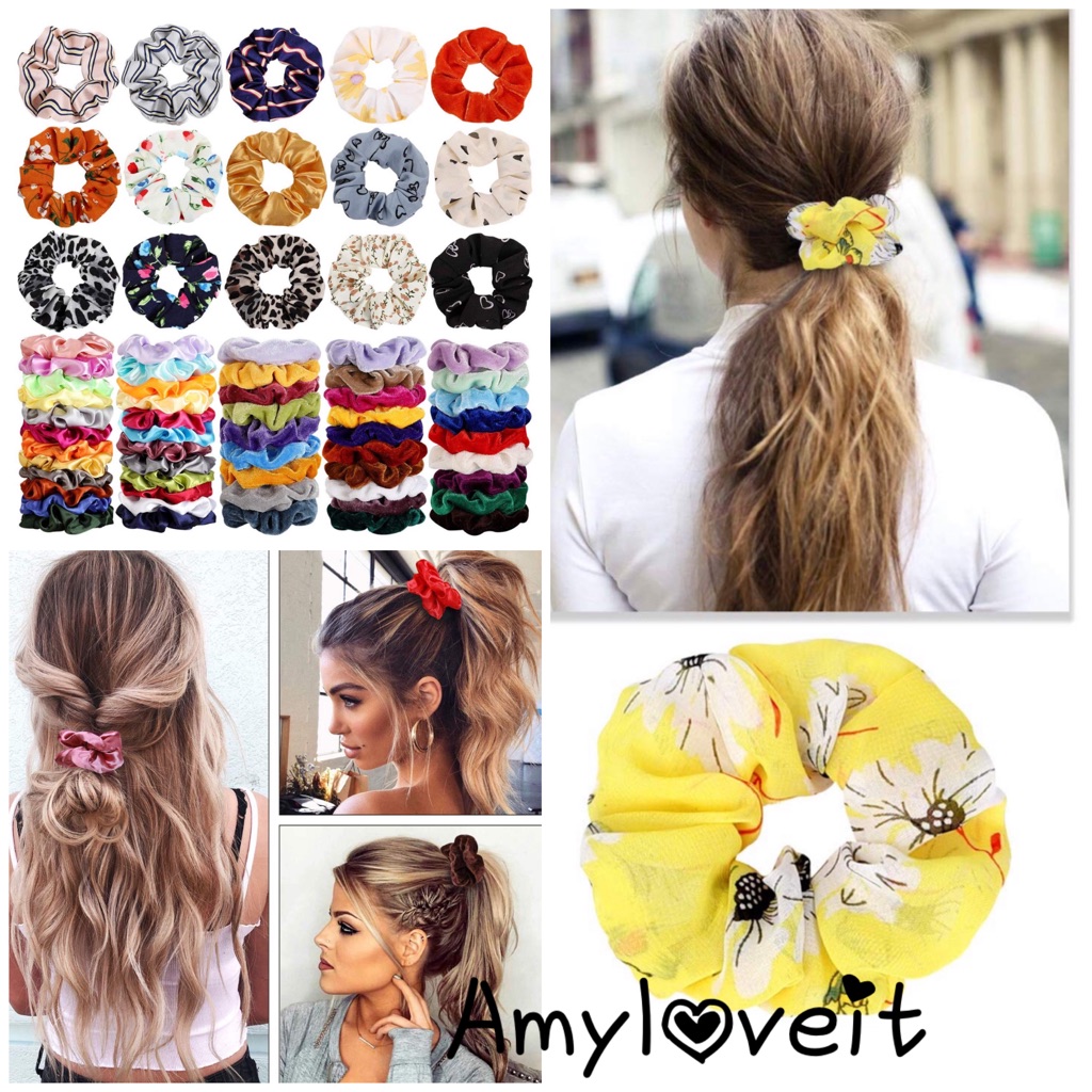 Scrunchies Set Of 15 Assorted Variety Bundle